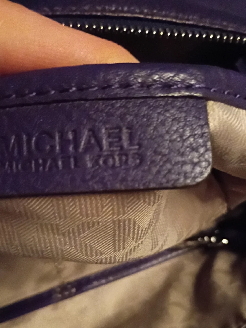 Michael Kors Deep Purple Pebbled Leather Tote - Picture 3 of 6